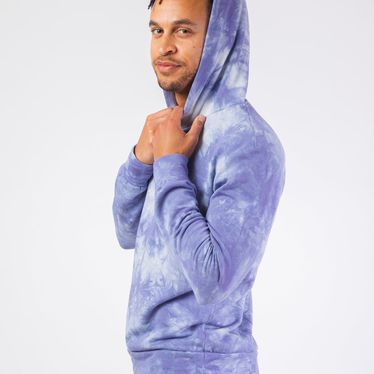 Purple tie dye hoodie mens sales